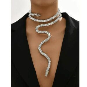 🐍💎 Blingy Snake Choker – Bendable, Sparkly & Bold Statement Necklace! NEW!